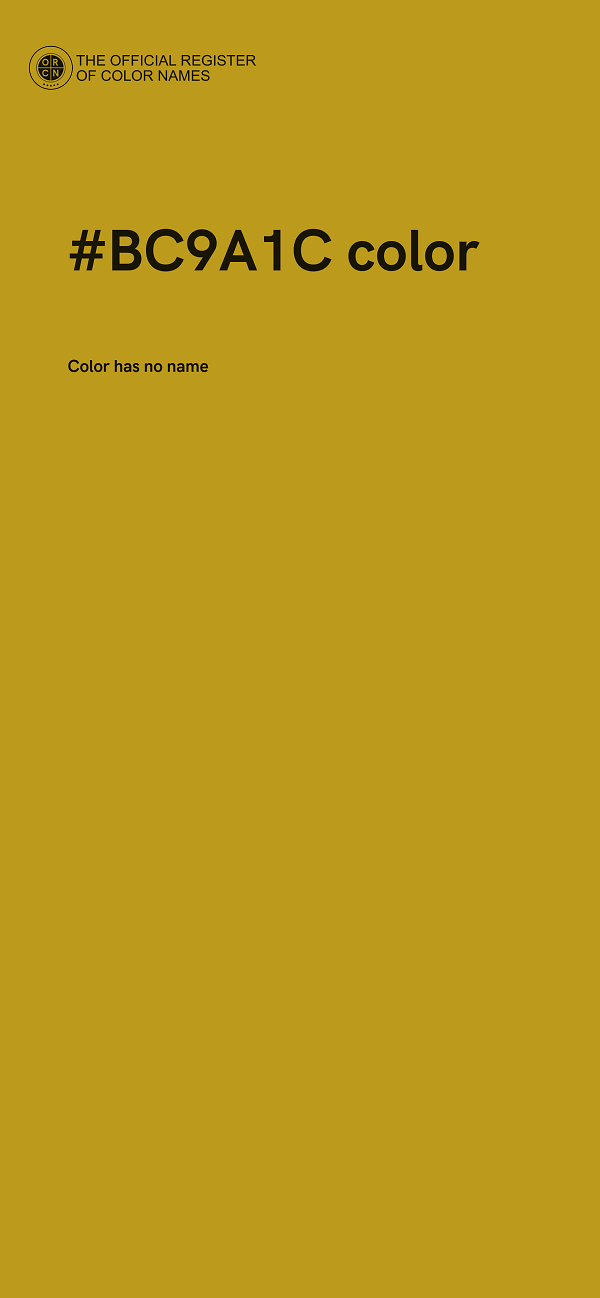 #BC9A1C color image