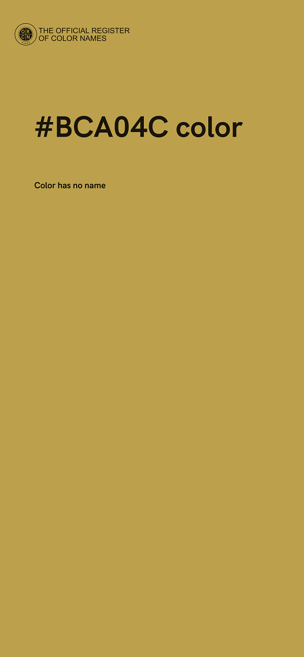 #BCA04C color image