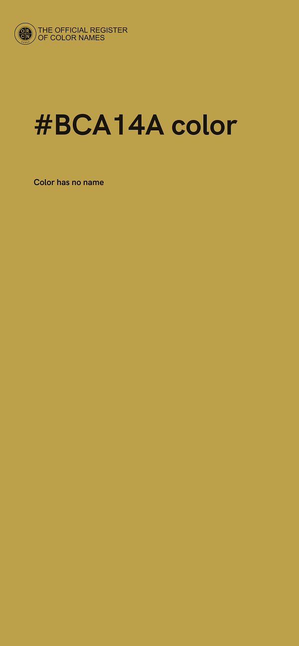 #BCA14A color image
