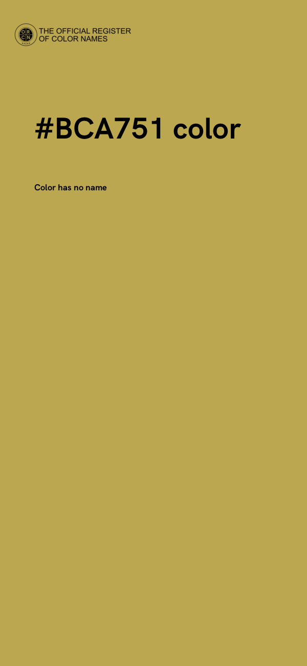 #BCA751 color image