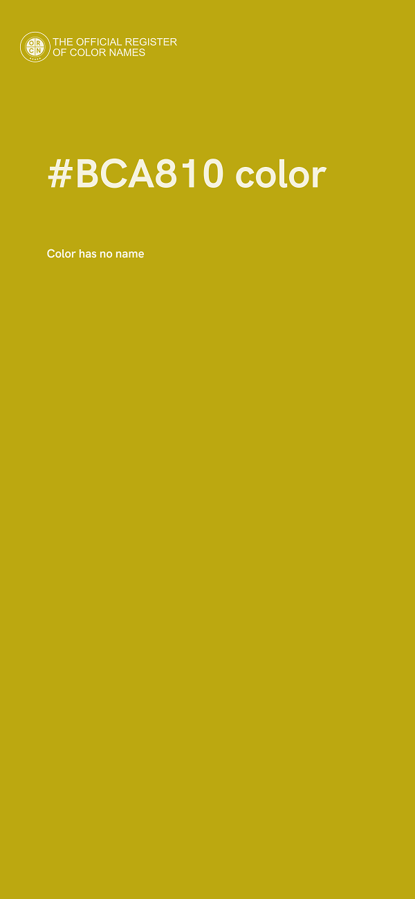 #BCA810 color image