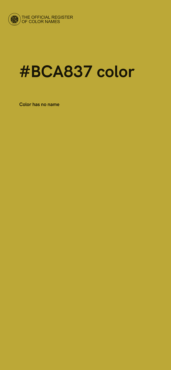 #BCA837 color image