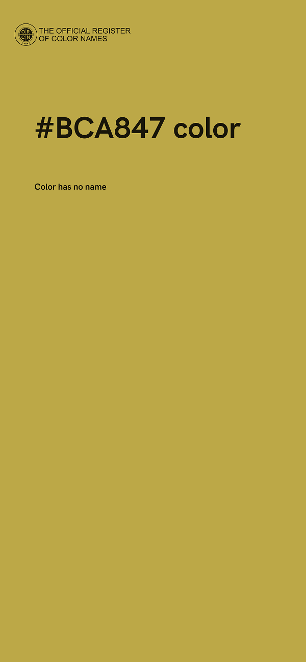 #BCA847 color image