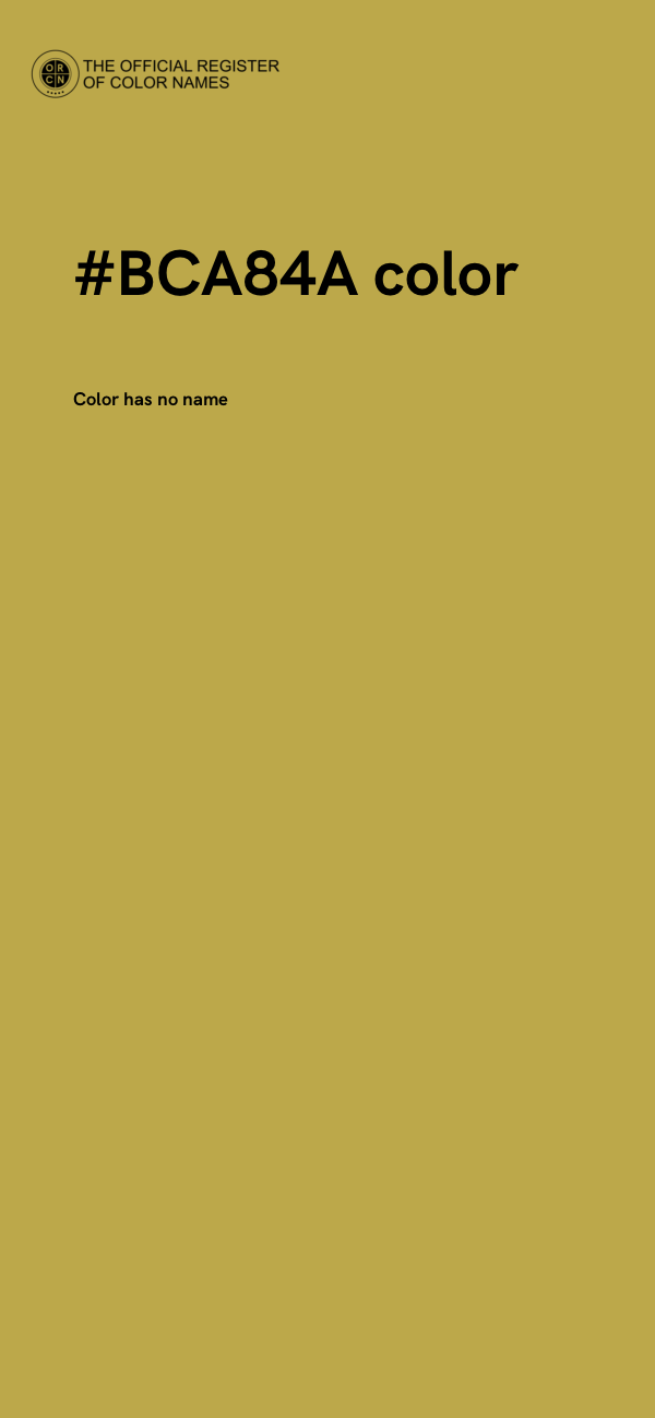 #BCA84A color image
