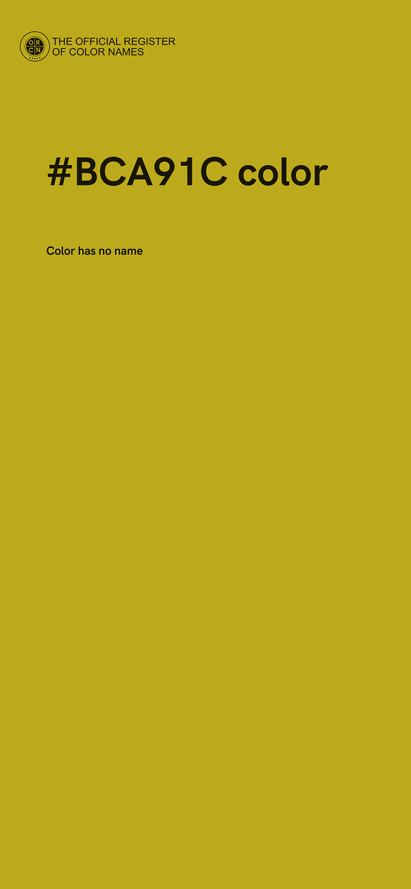 #BCA91C color image