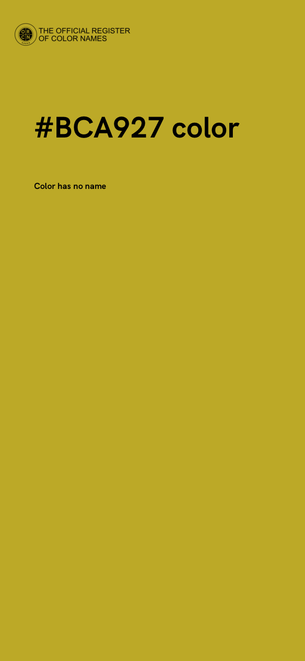 #BCA927 color image