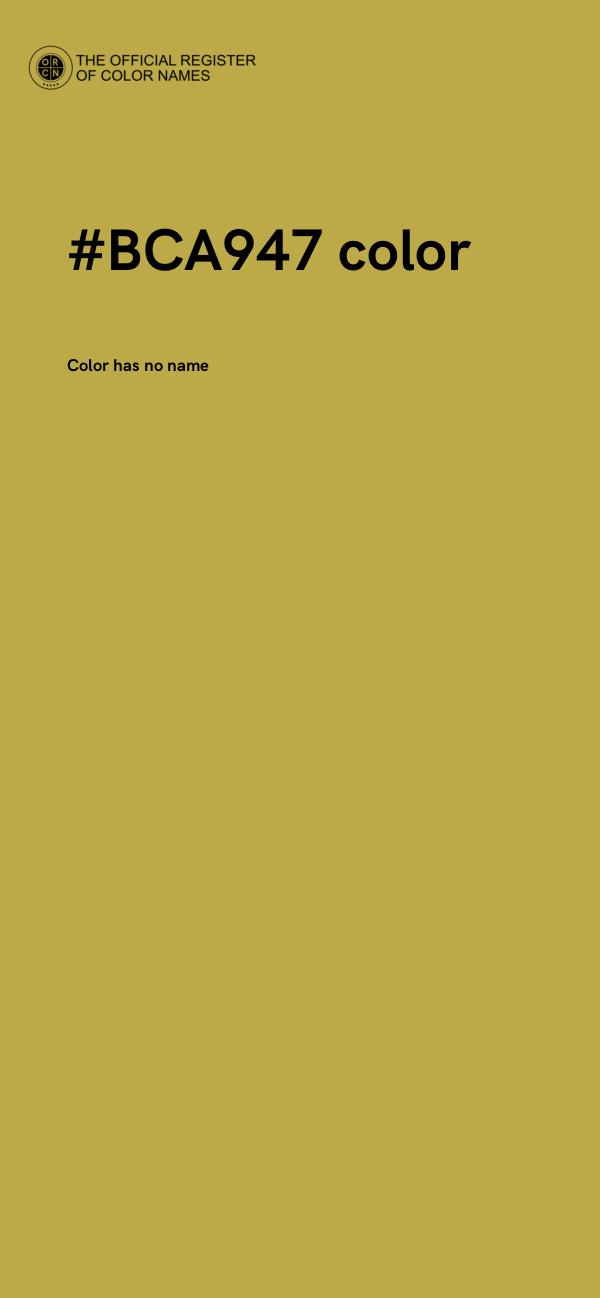 #BCA947 color image