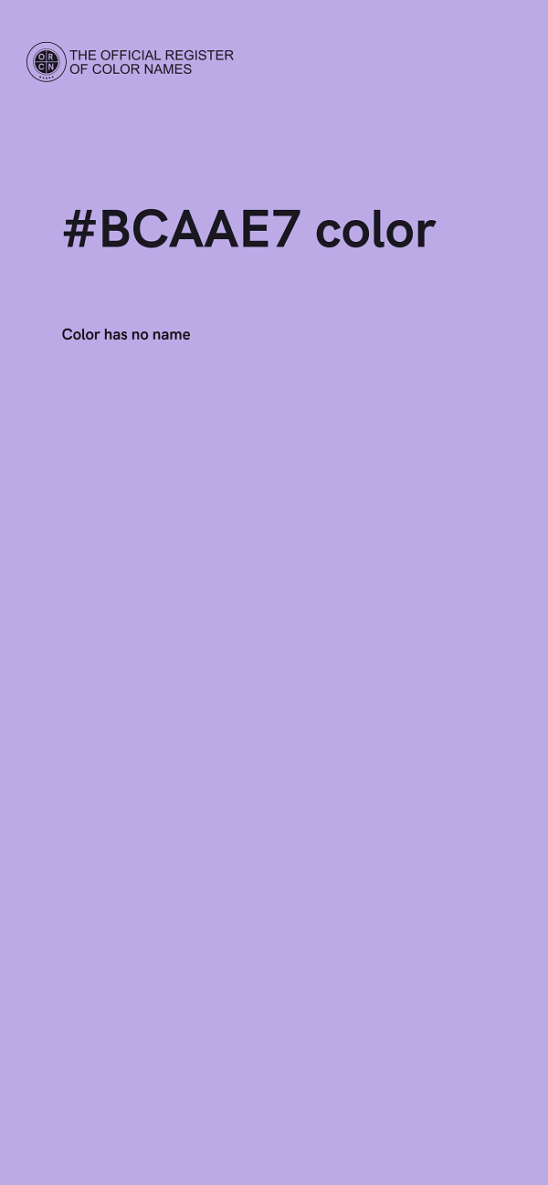 #BCAAE7 color image