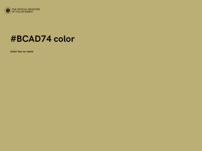 #BCAD74 color image