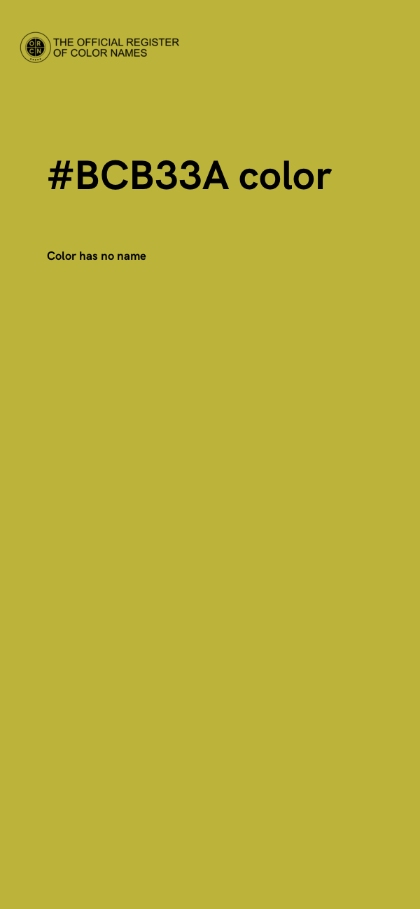 #BCB33A color image
