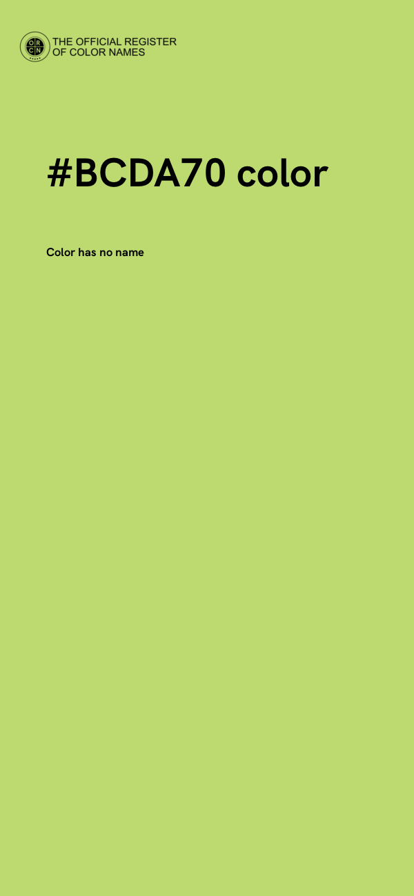 #BCDA70 color image