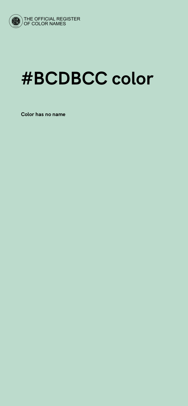 #BCDBCC color image