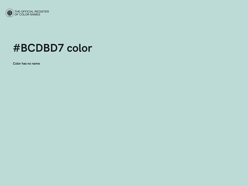 #BCDBD7 color image