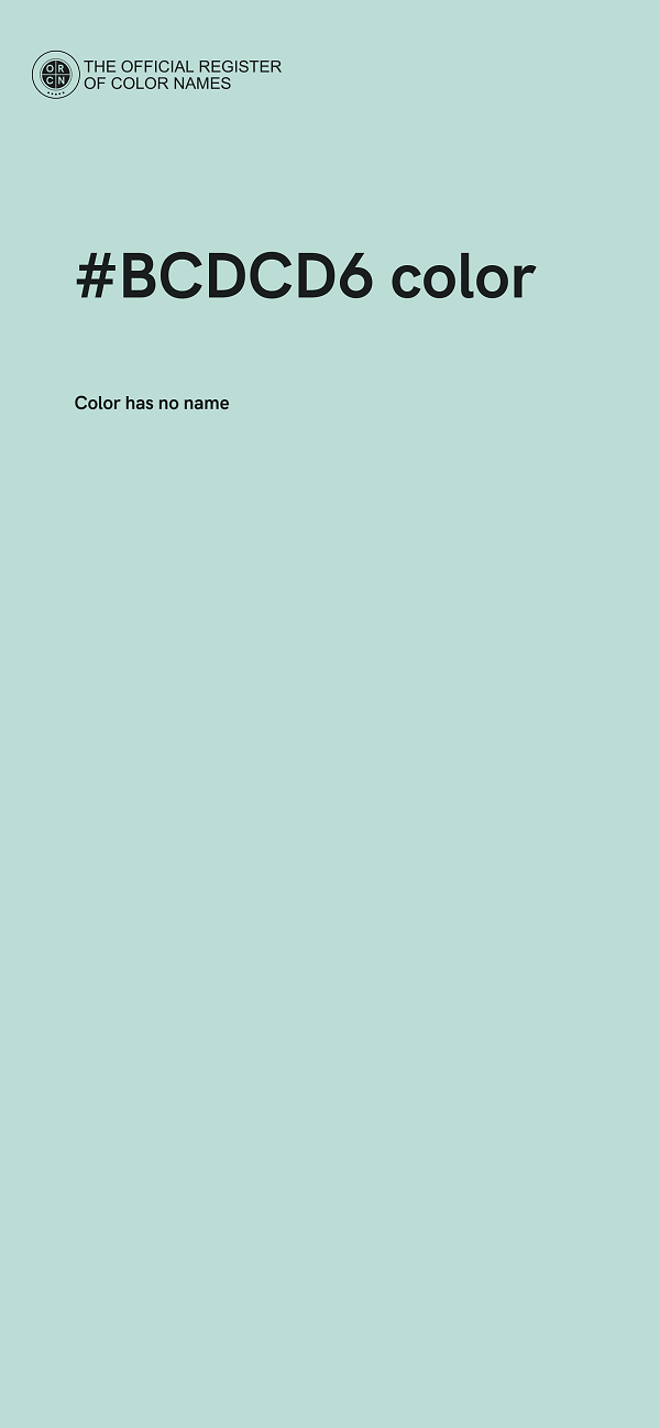 #BCDCD6 color image
