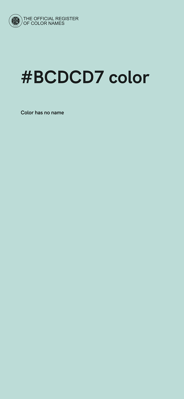 #BCDCD7 color image
