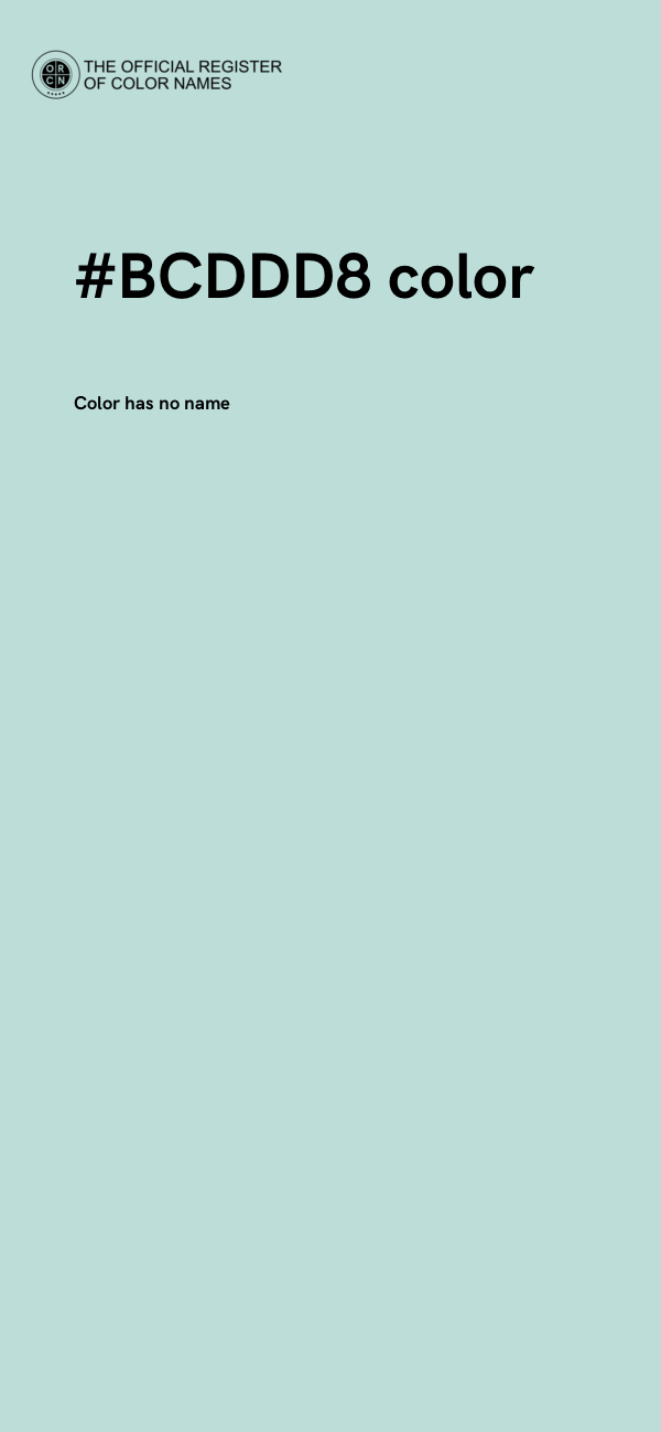 #BCDDD8 color image