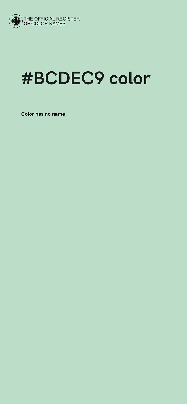 #BCDEC9 color image