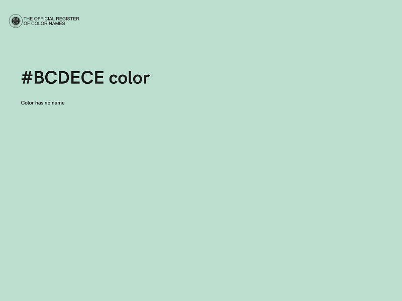 #BCDECE color image