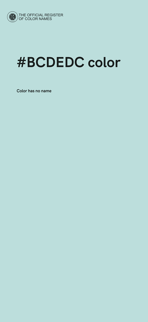 #BCDEDC color image