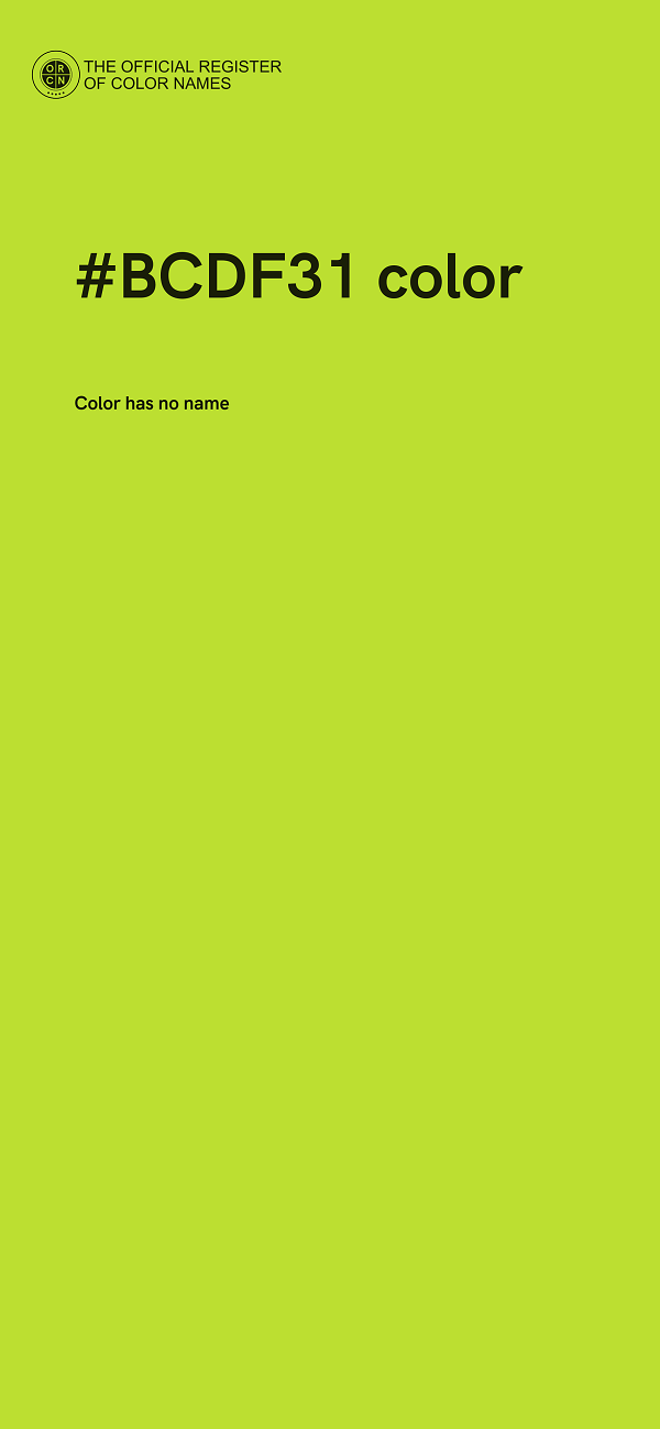 #BCDF31 color image