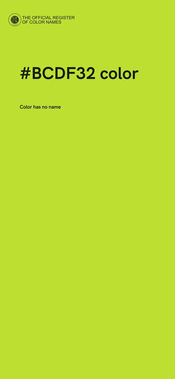 #BCDF32 color image