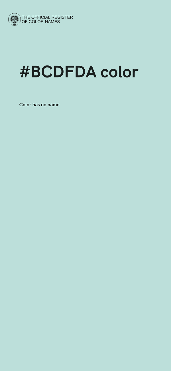 #BCDFDA color image