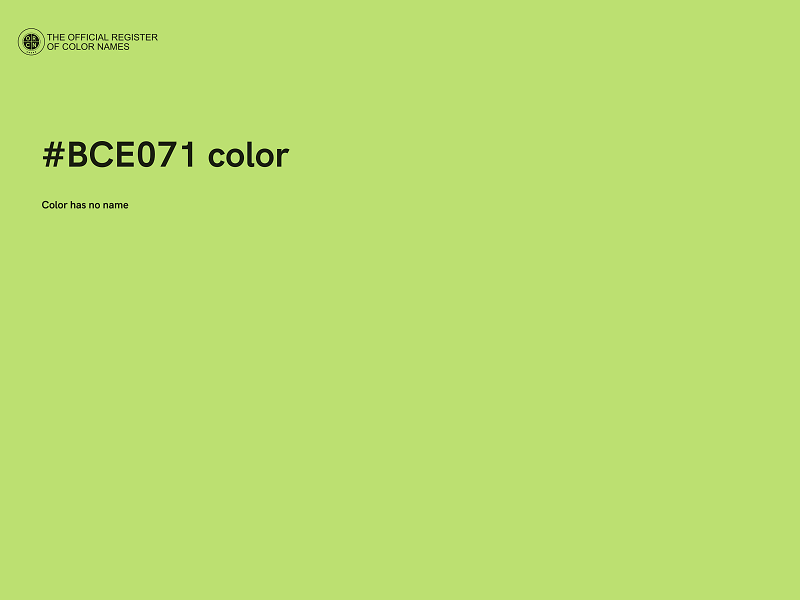#BCE071 color image