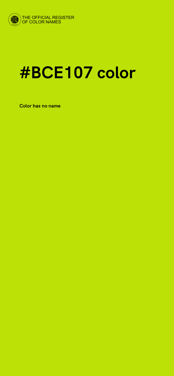 #BCE107 color image
