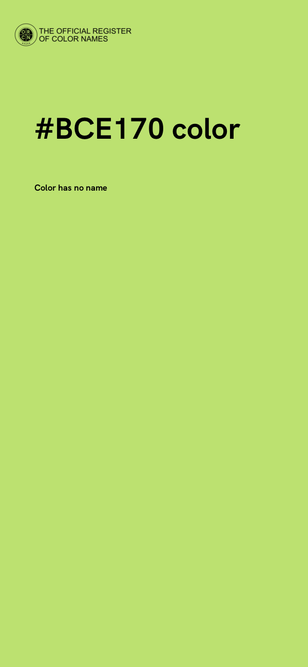 #BCE170 color image