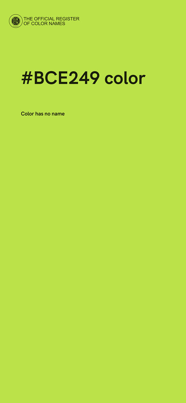 #BCE249 color image