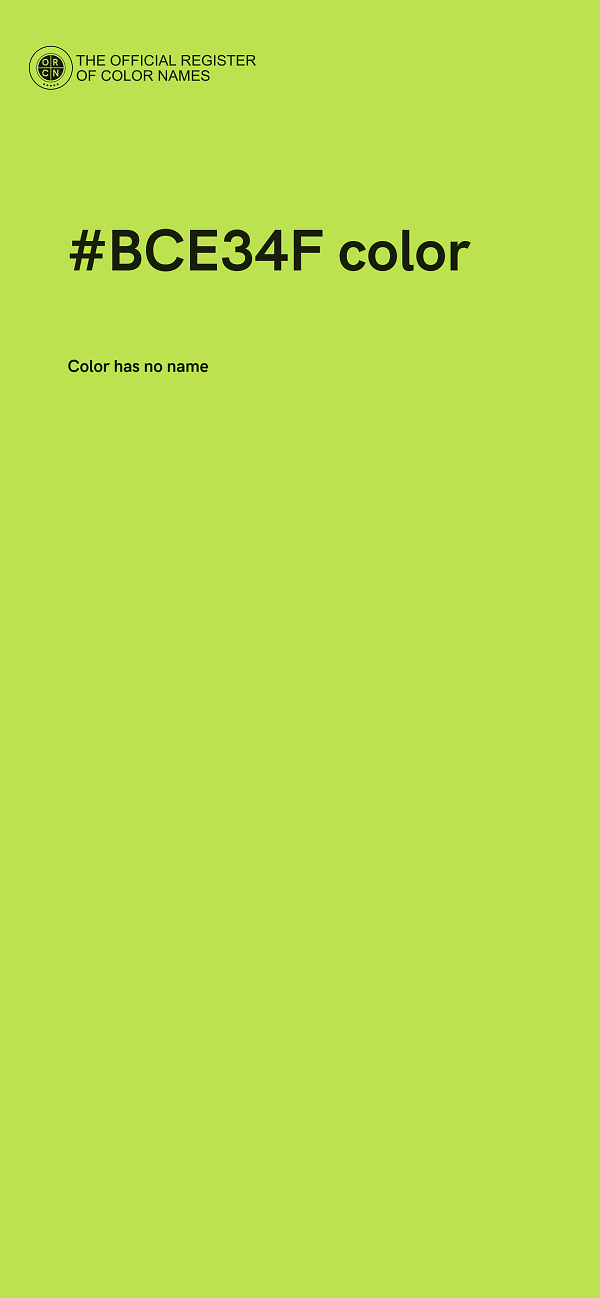 #BCE34F color image