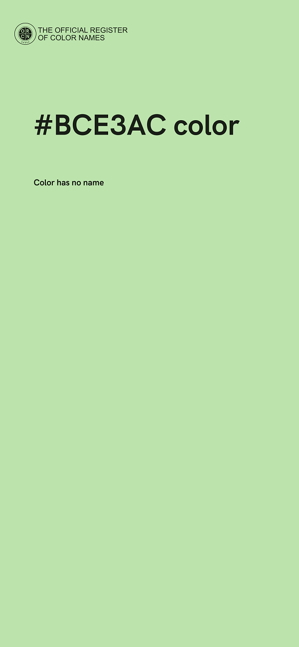 #BCE3AC color image