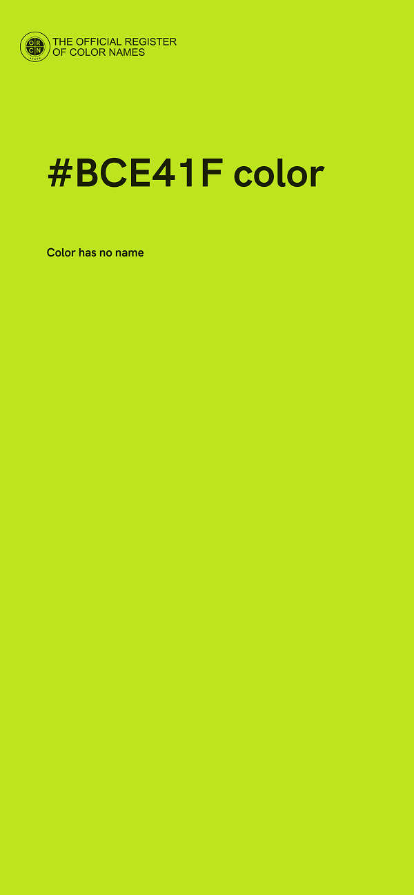 #BCE41F color image