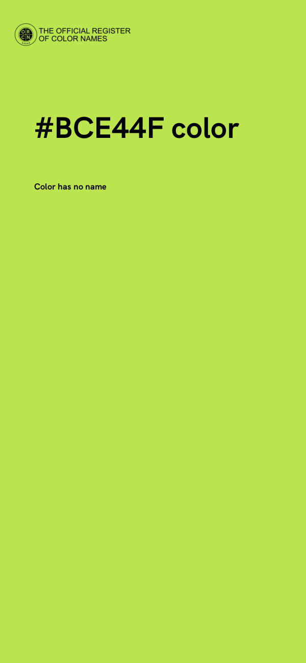 #BCE44F color image
