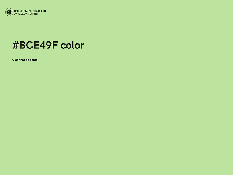 #BCE49F color image