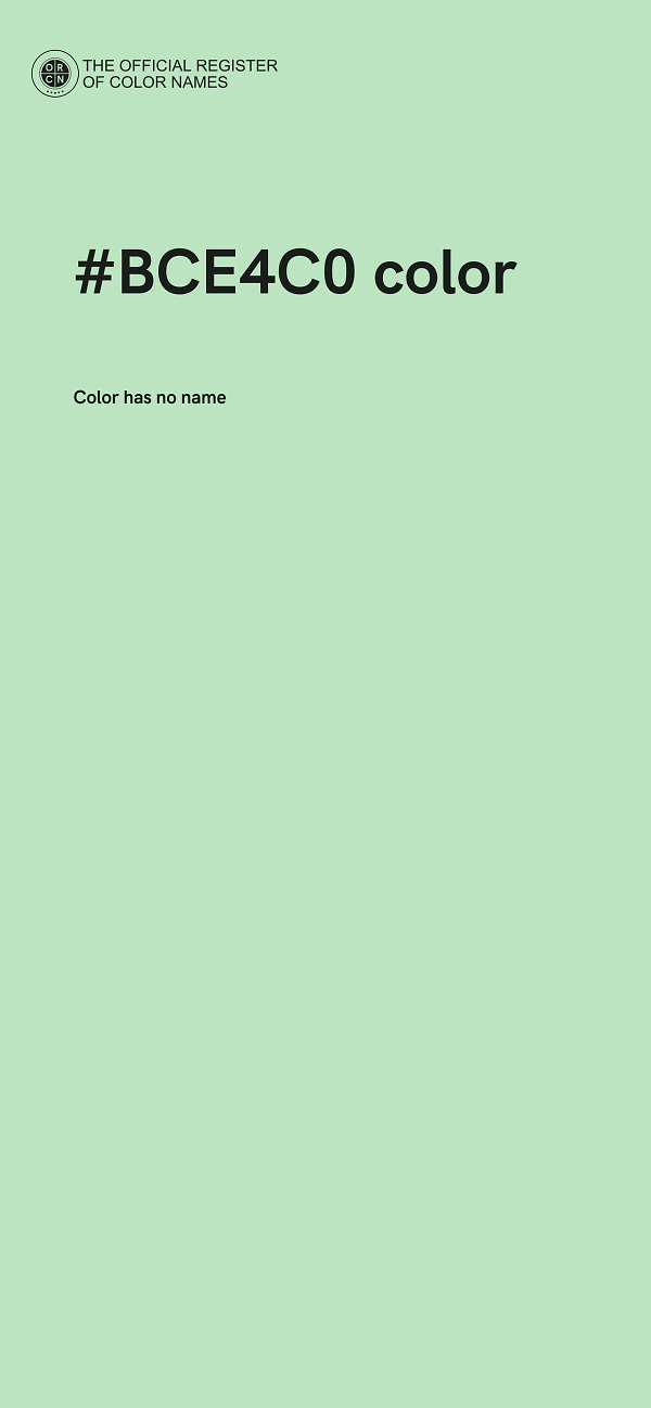 #BCE4C0 color image