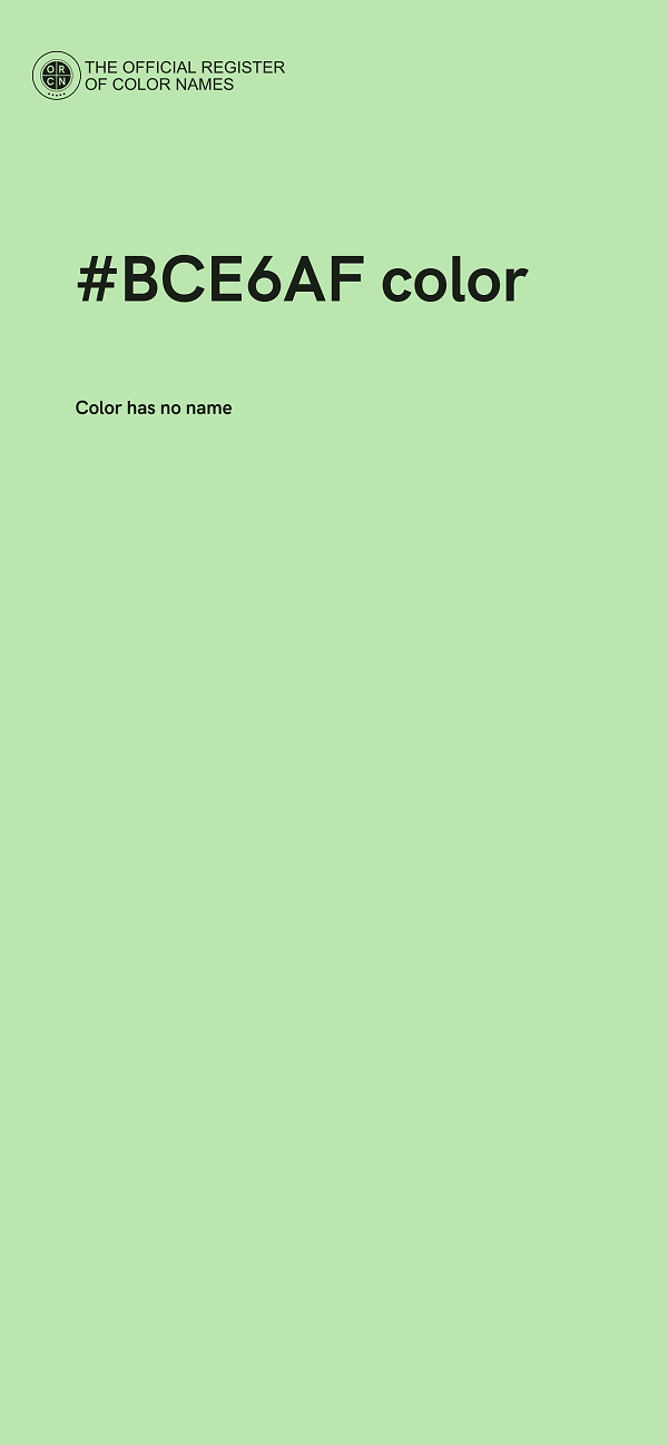 #BCE6AF color image