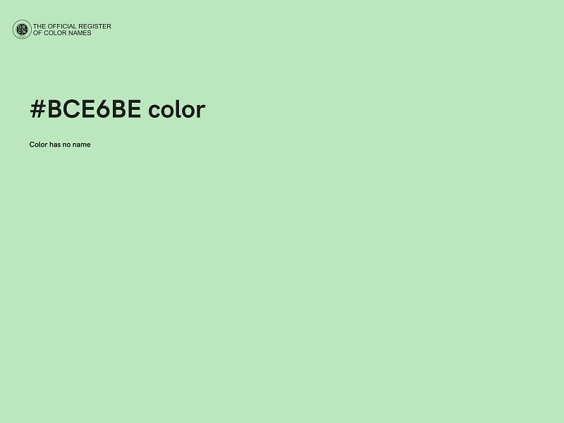 #BCE6BE color image