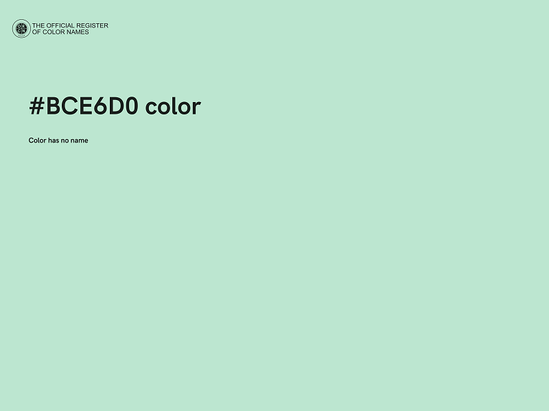 #BCE6D0 color image