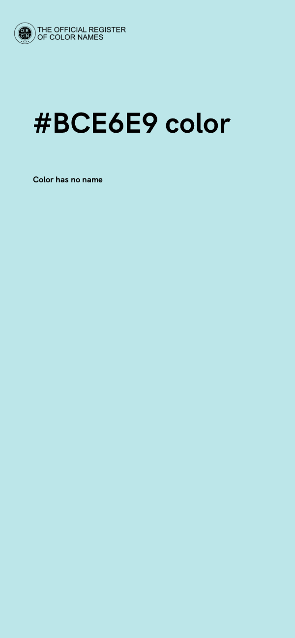 #BCE6E9 color image