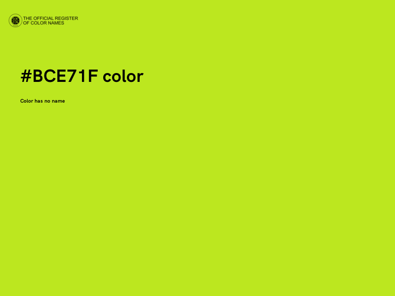 #BCE71F color image