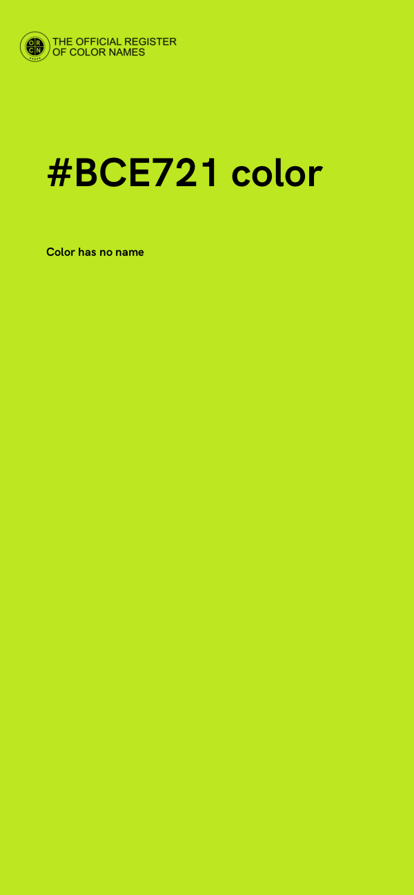 #BCE721 color image