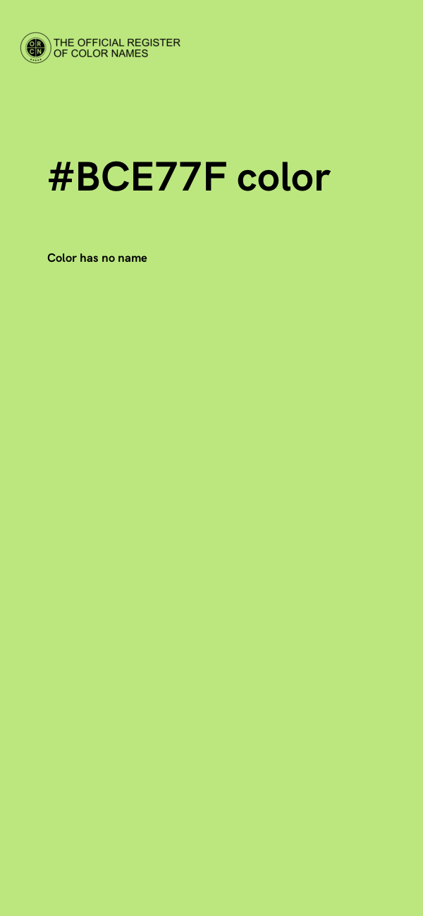 #BCE77F color image
