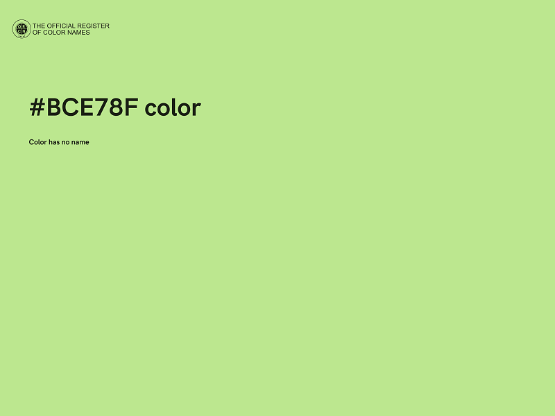 #BCE78F color image