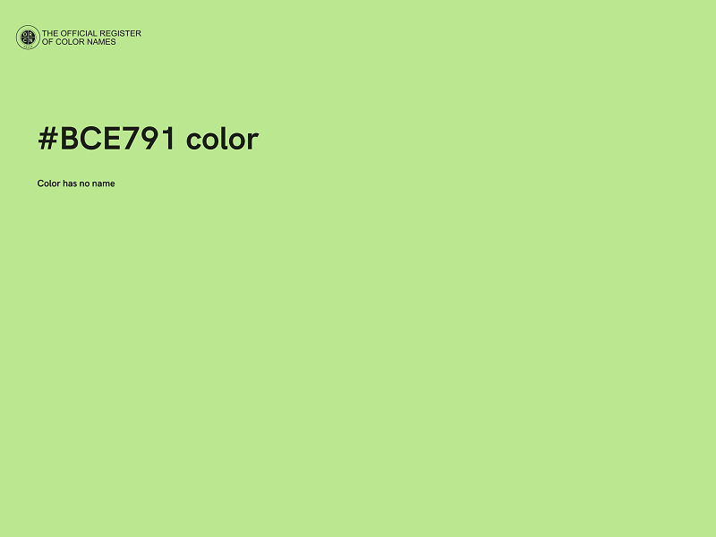 #BCE791 color image