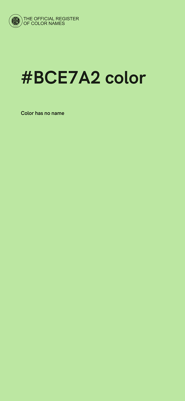 #BCE7A2 color image