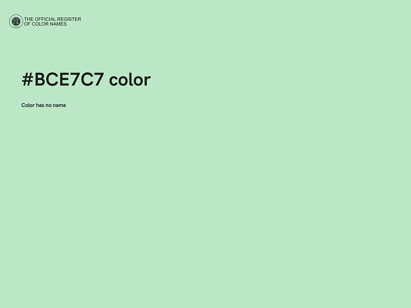 #BCE7C7 color image