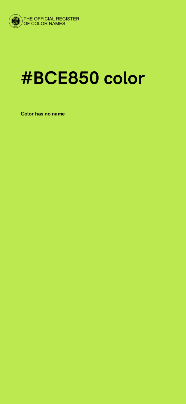 #BCE850 color image