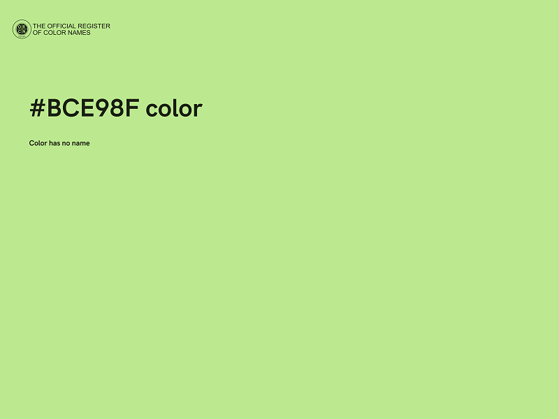 #BCE98F color image