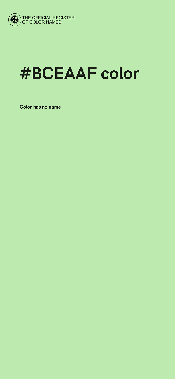 #BCEAAF color image